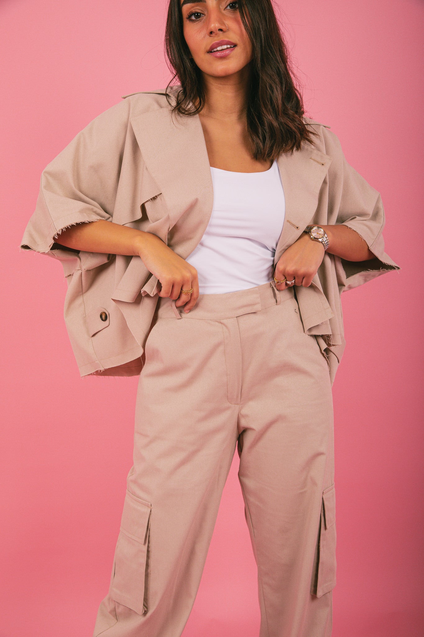 Beige Cargo Top