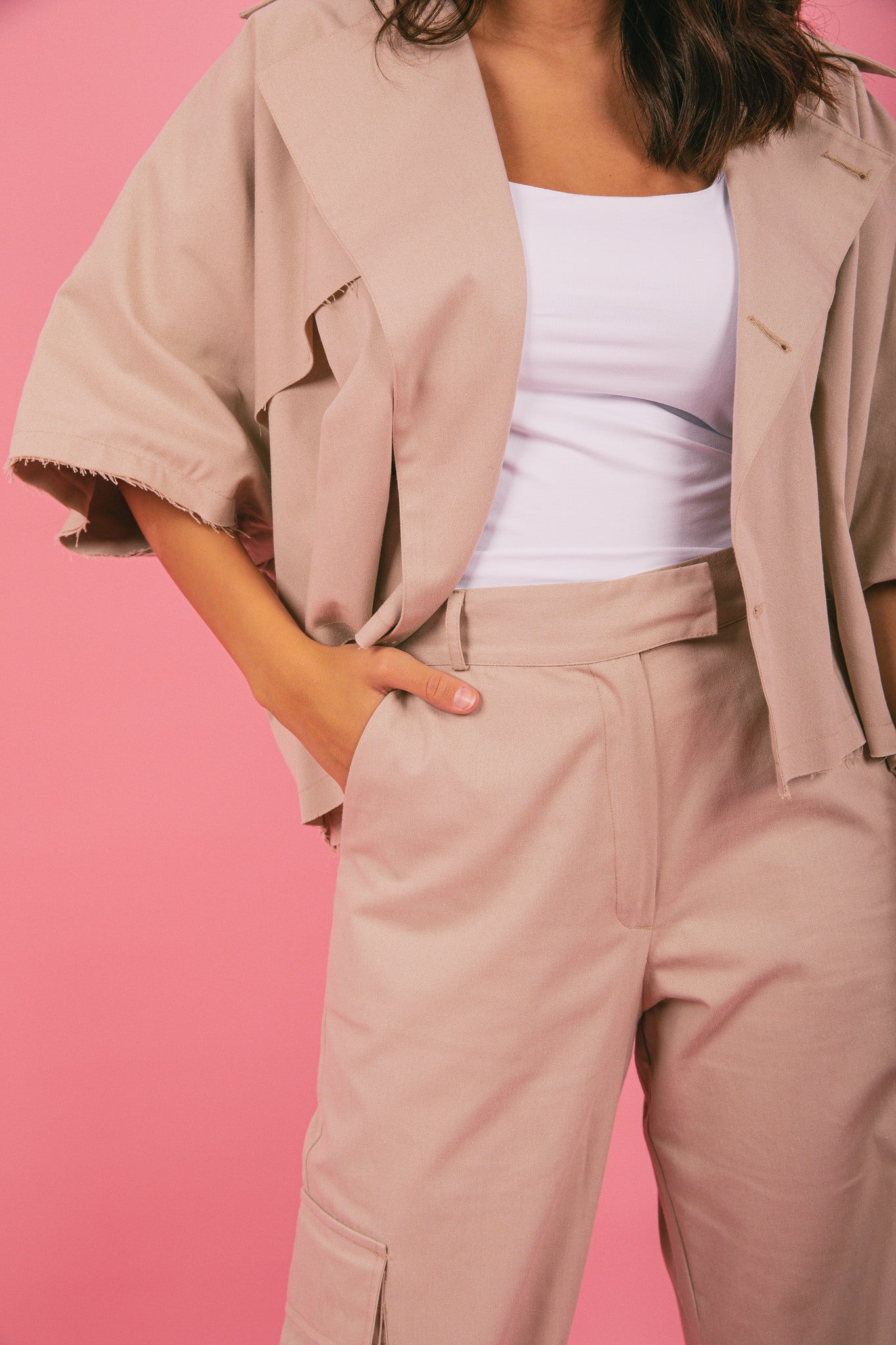 Beige Cargo Top