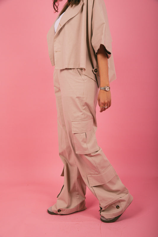 Beige Cargo Pants