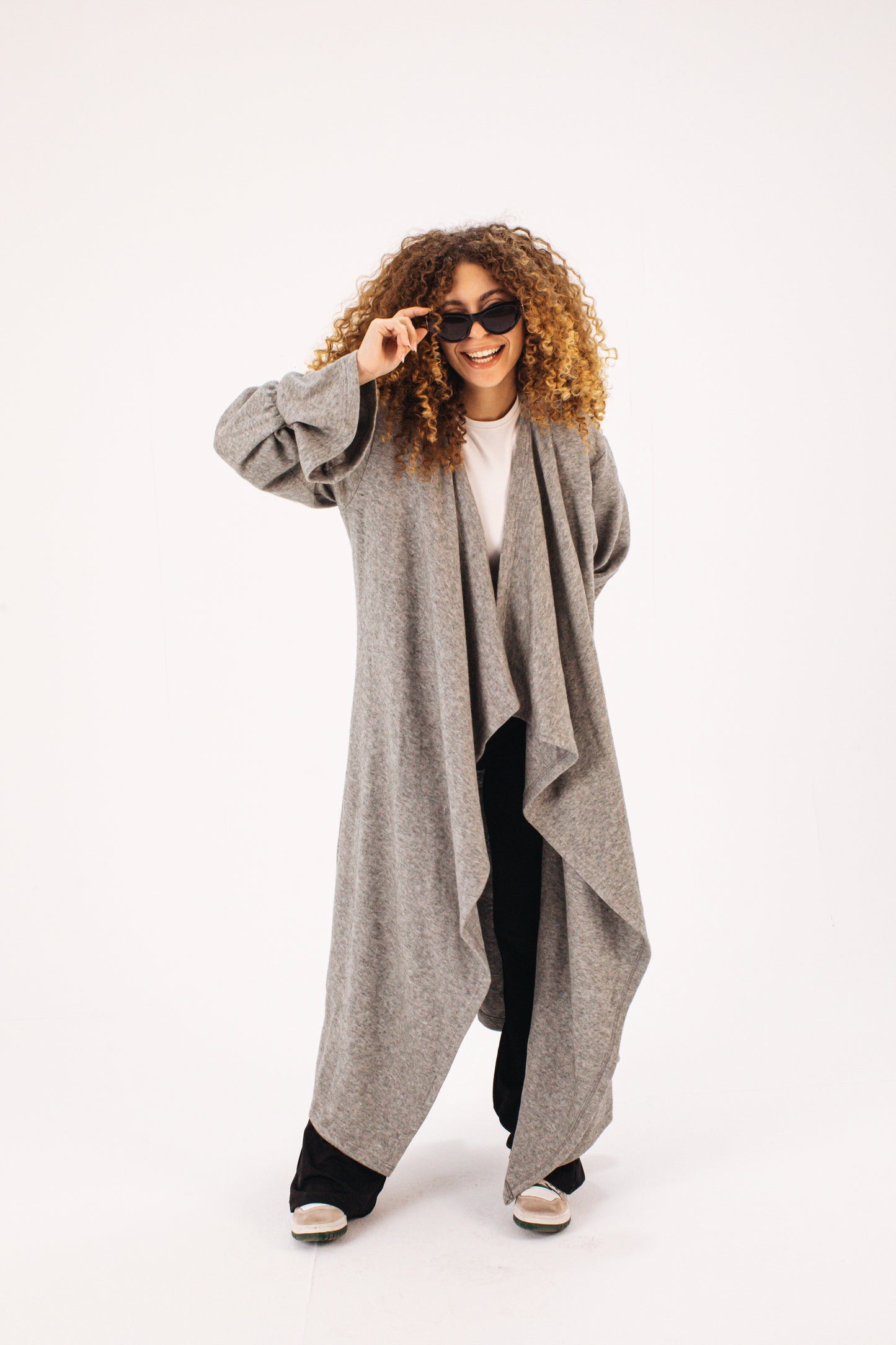 Flowy Gray Coat Cardigan