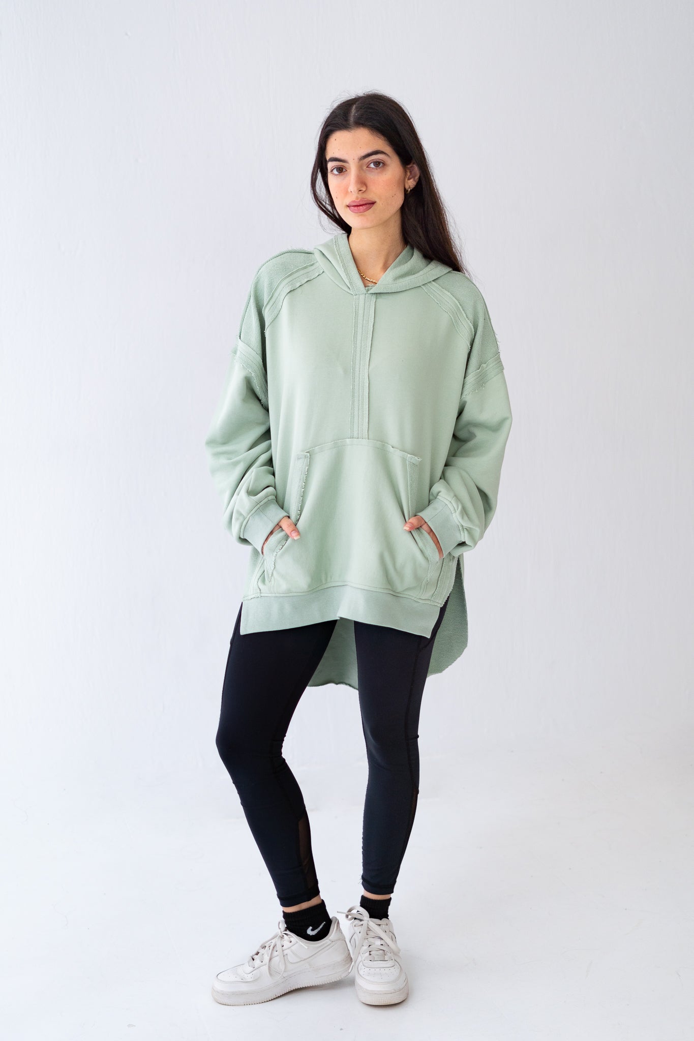High-low summer hoodie in Mint