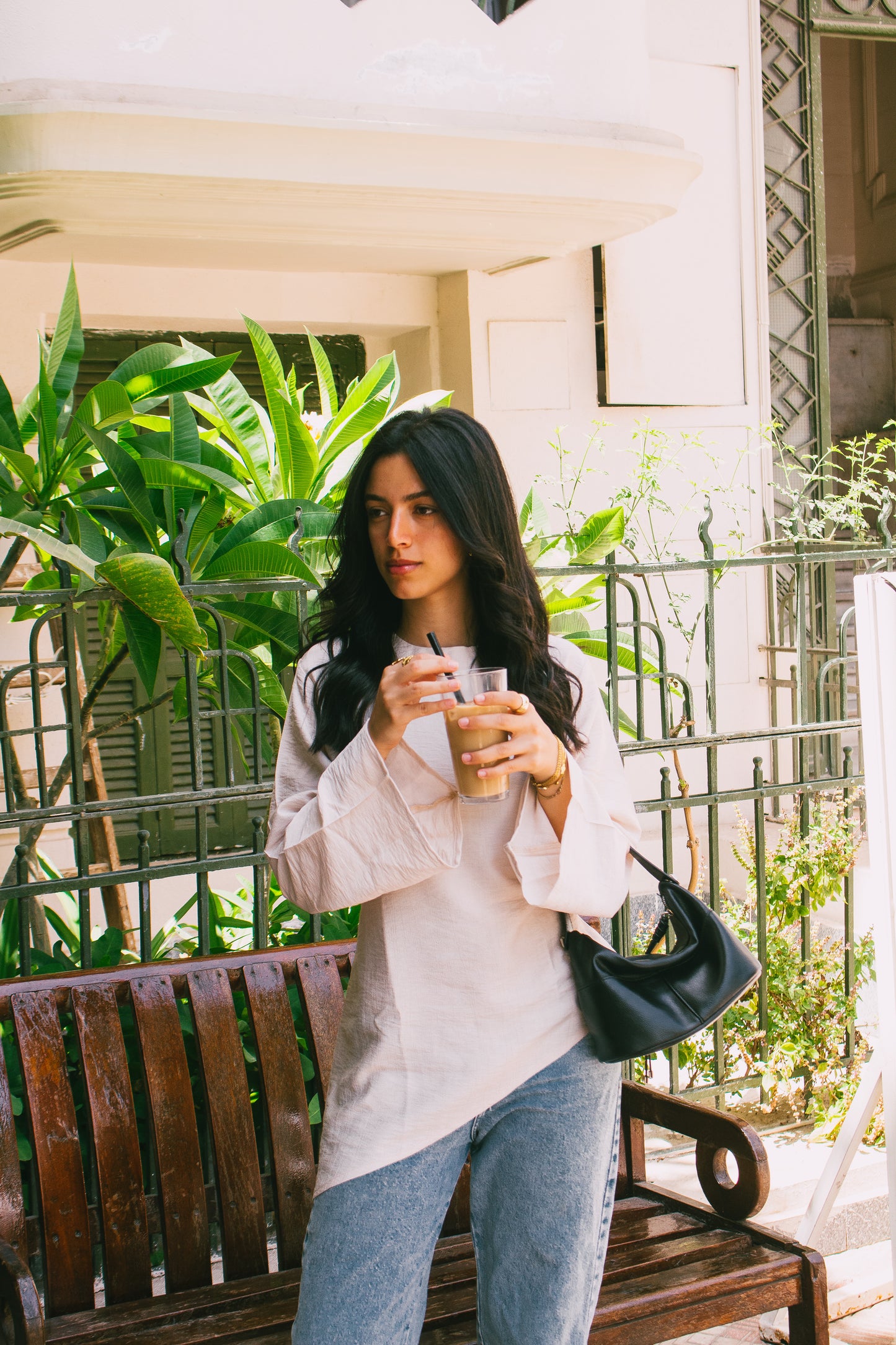 Beige Blossom Top
