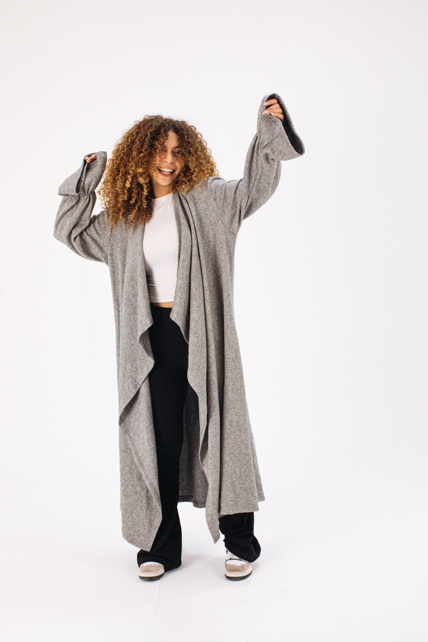 Flowy Gray Coat Cardigan