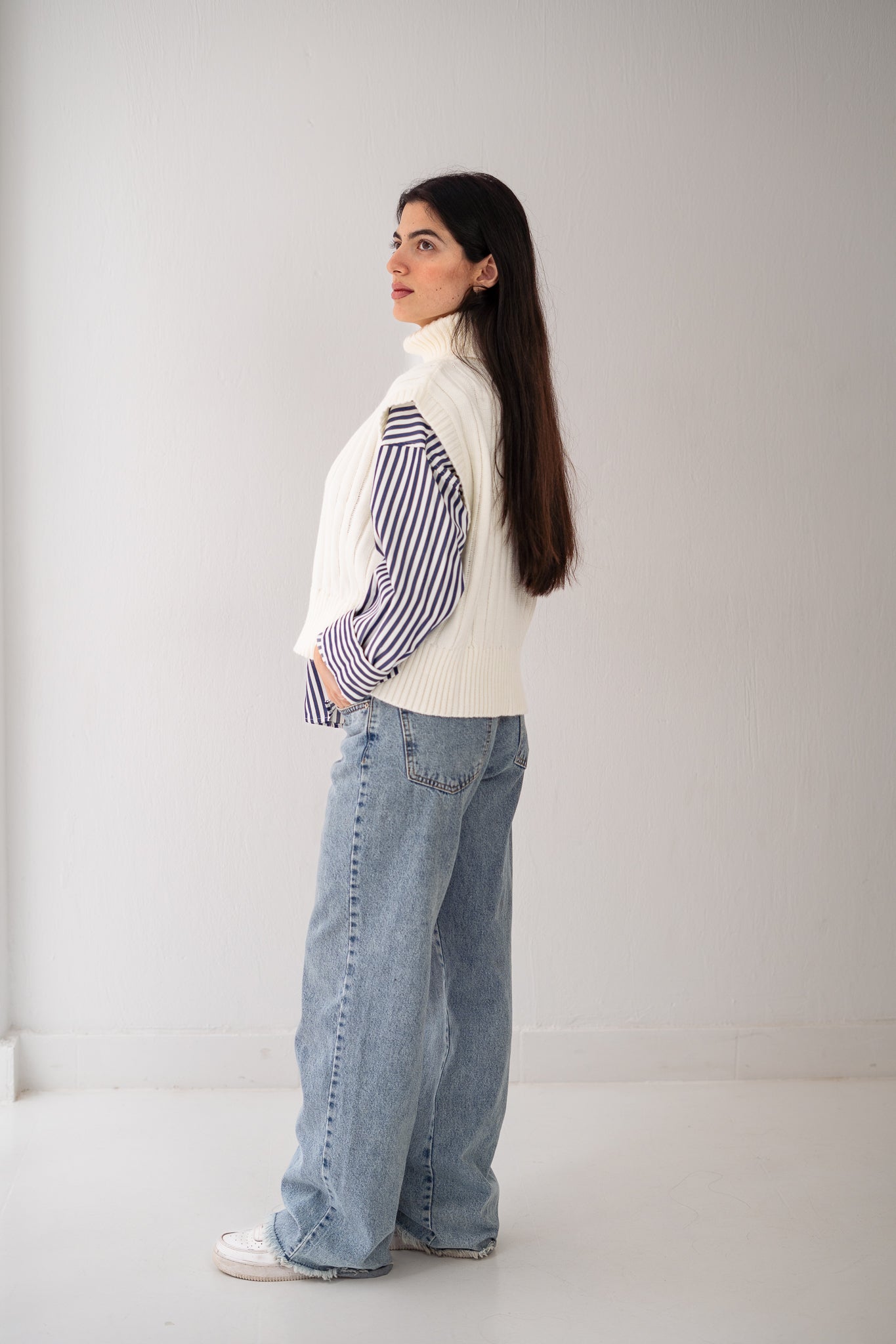 Ecru knit Vest