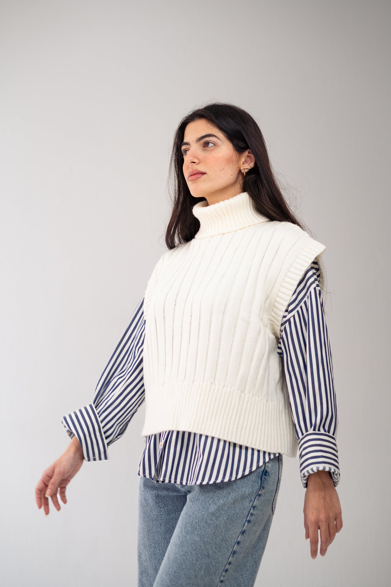 Ecru knit Vest