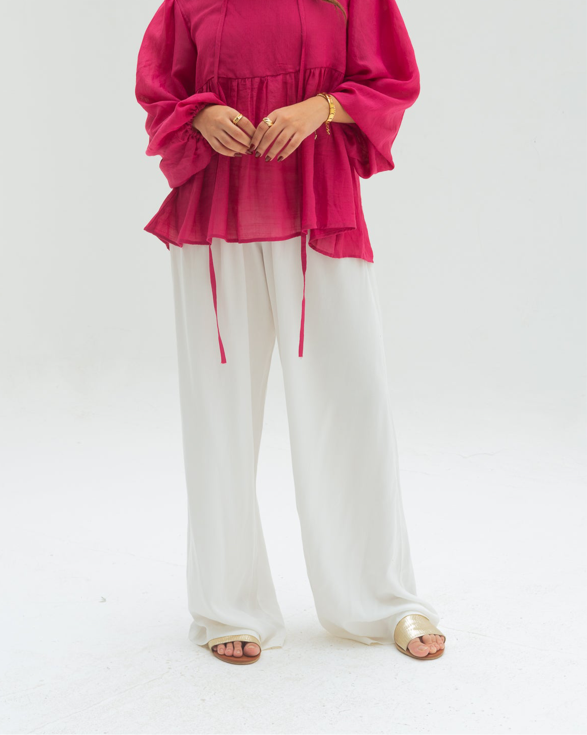 White wide Pants