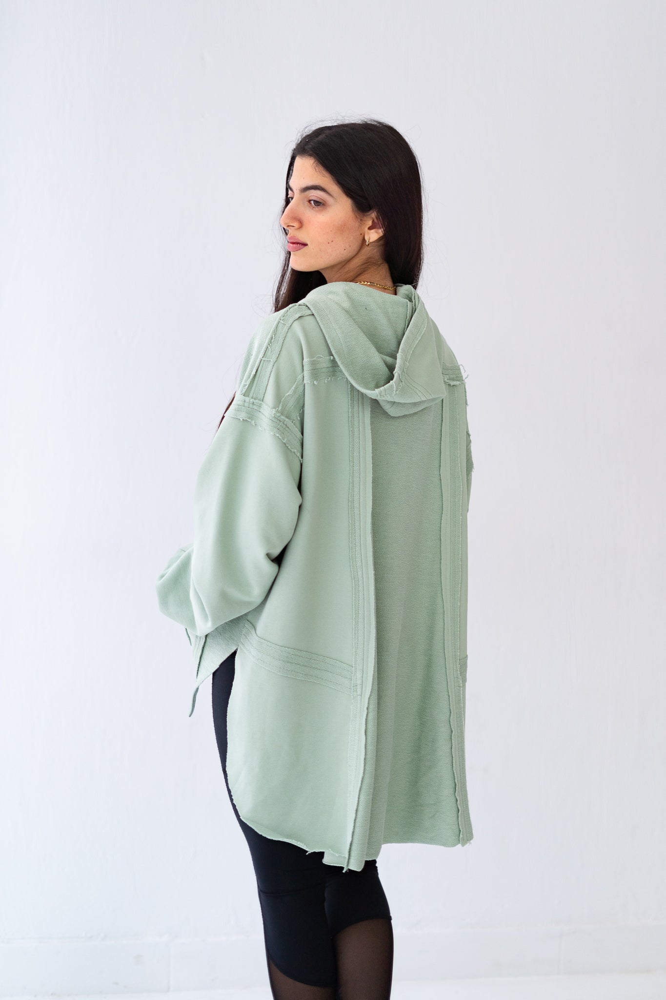 High-low summer hoodie in Mint
