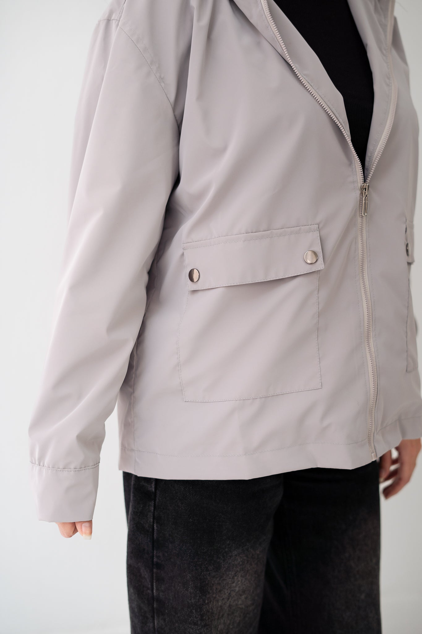 Grey Waterproof leather Jacket