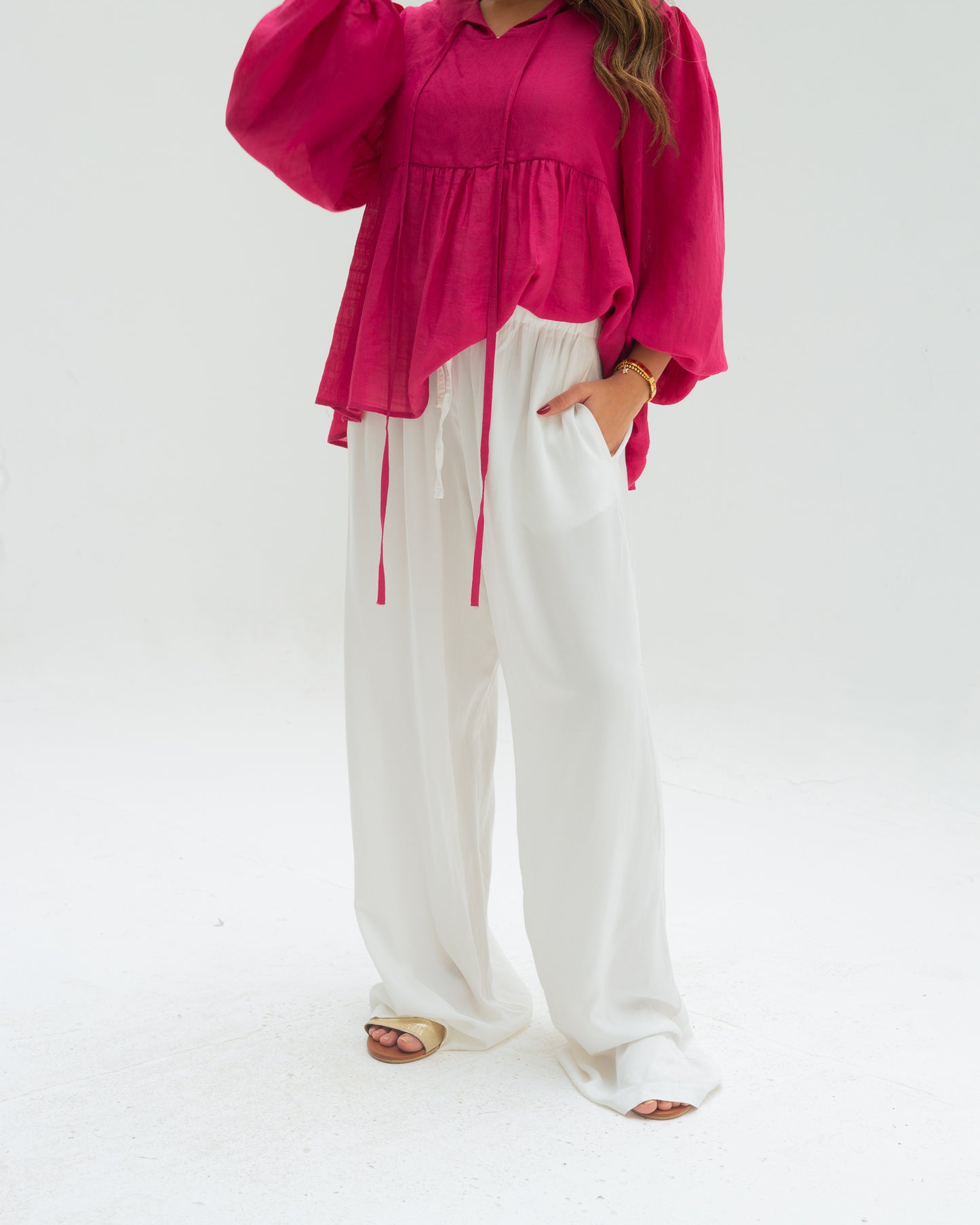 White wide Pants