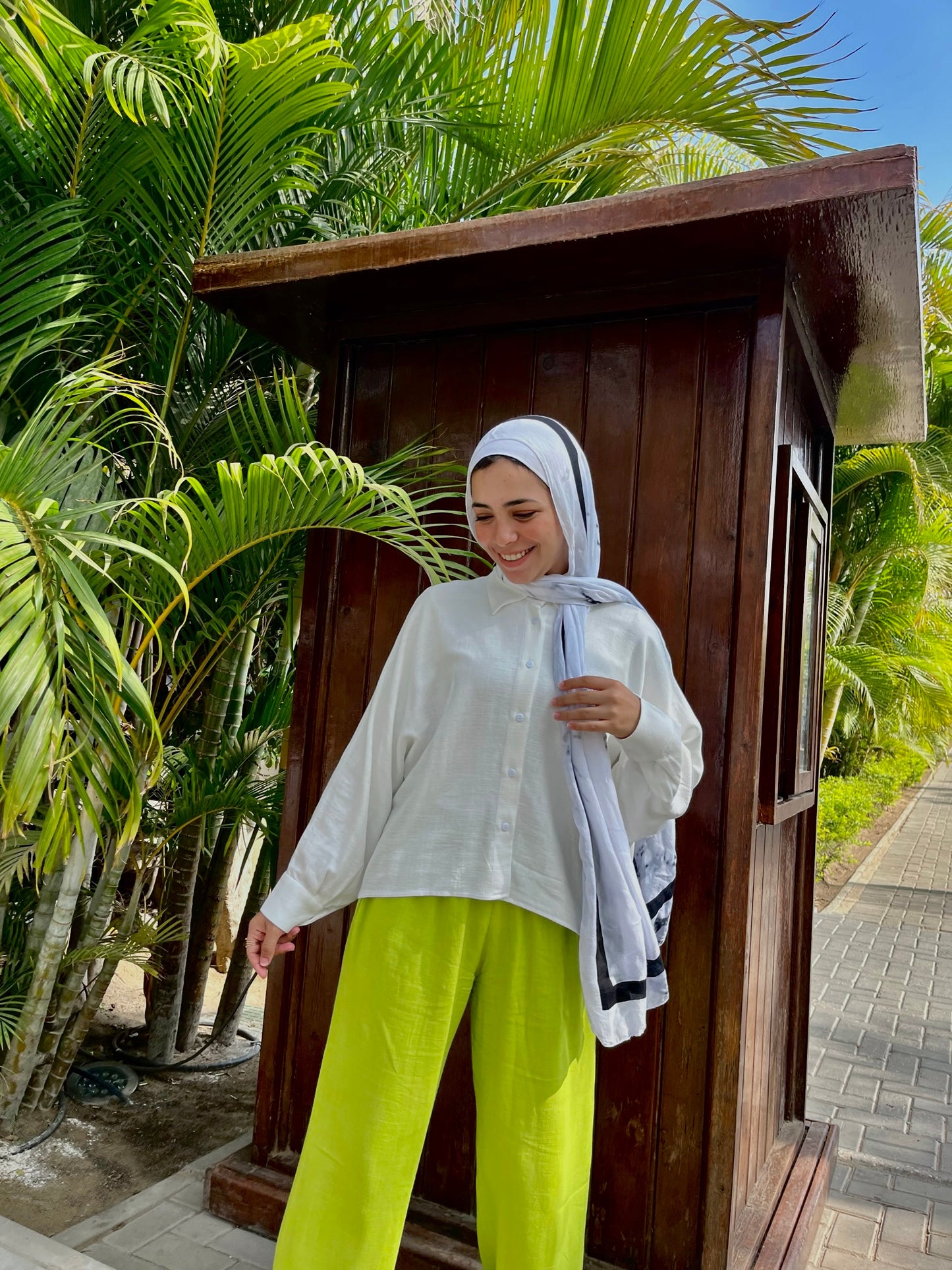 Cropped Linen Shirt - Offwhite