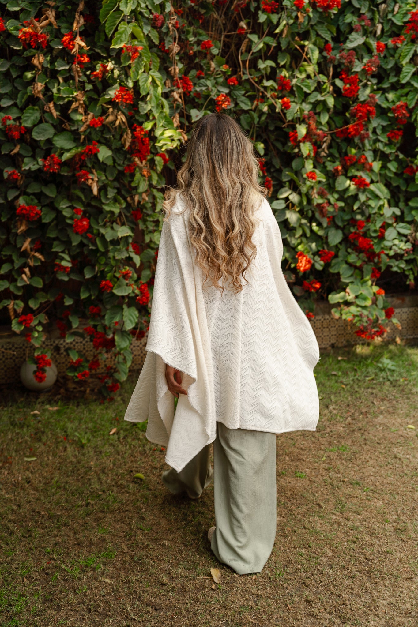 Off white Cardigan shawl