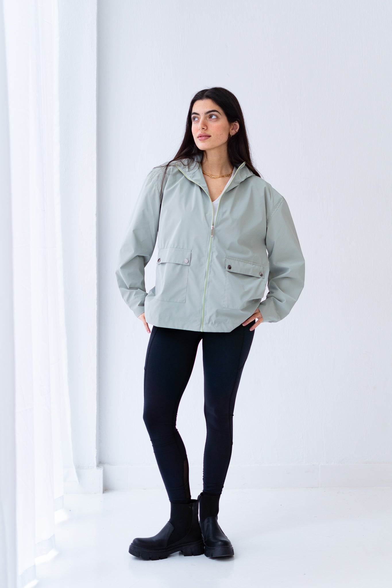 Mint Waterproof leather Jacket