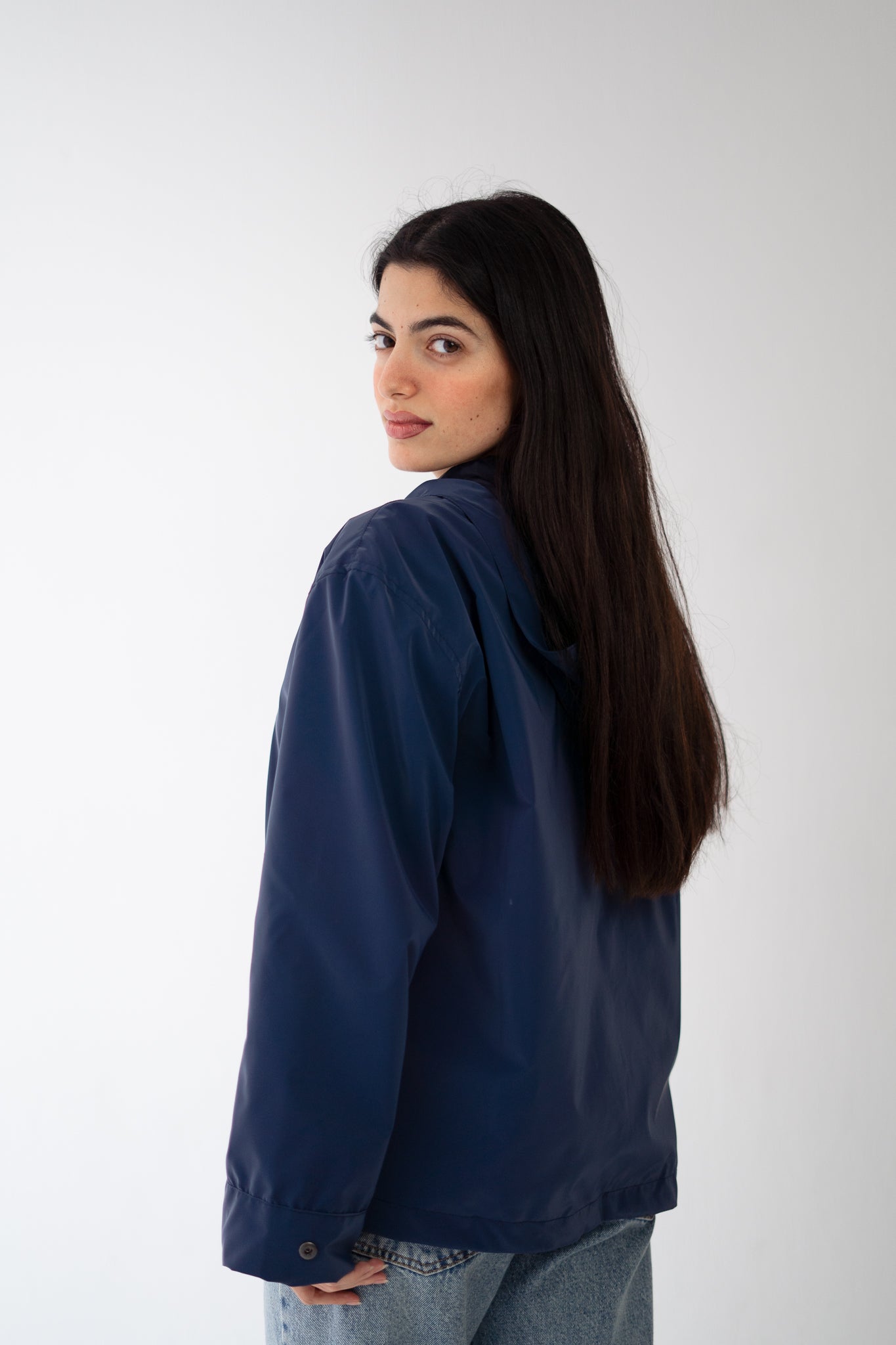 Navy Waterproof leather Jacket