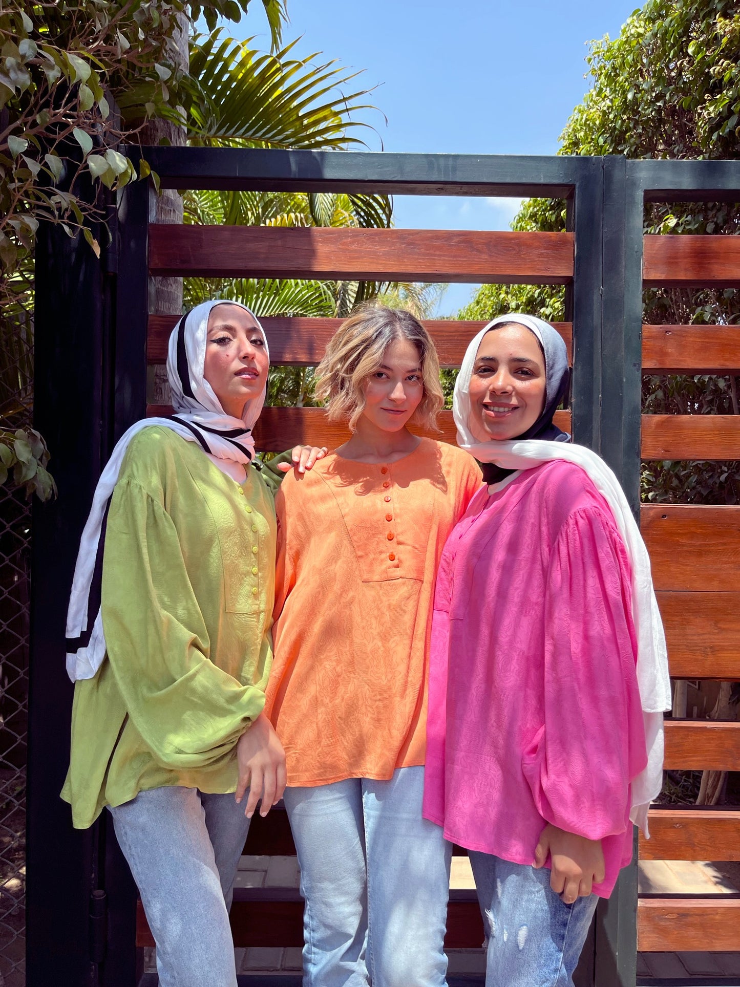 Puffy Sleeves Linen Top - Fuchsia