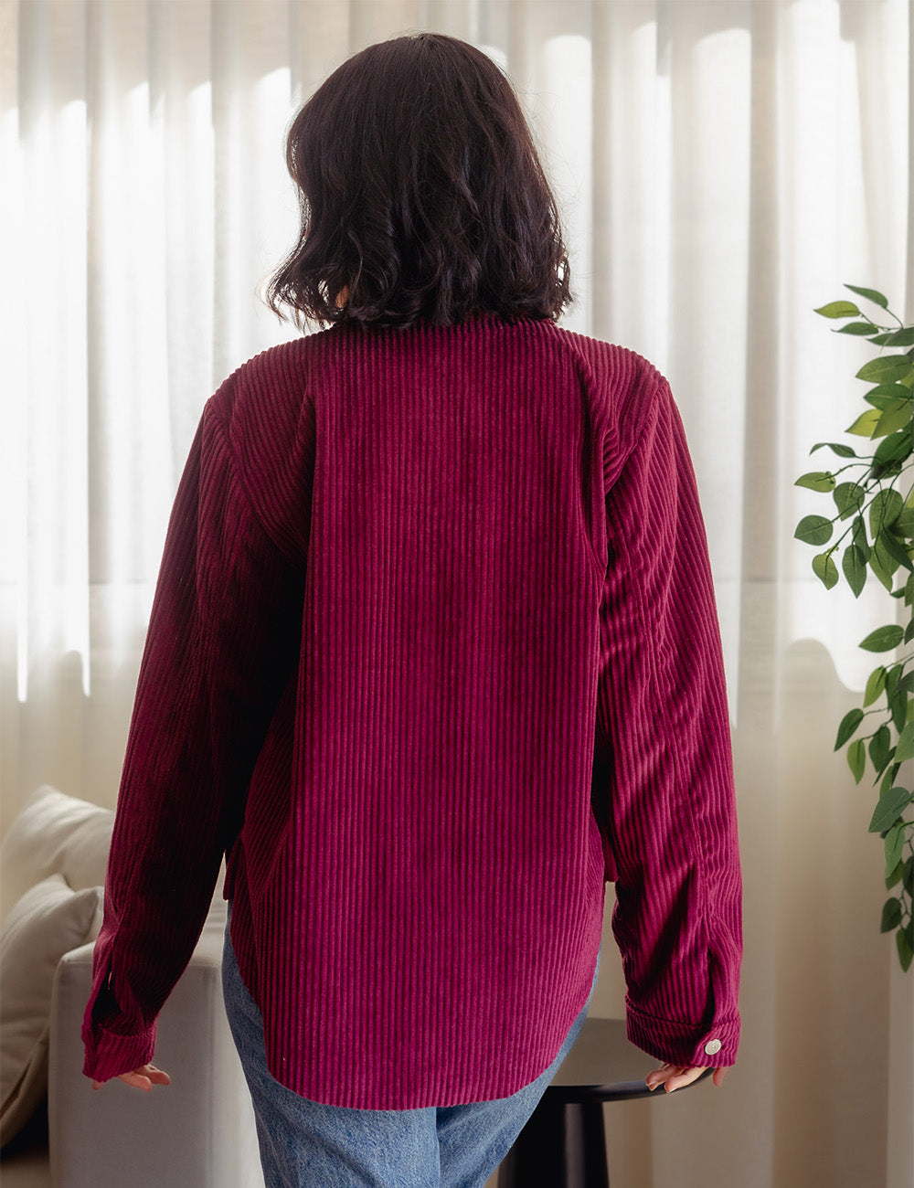 Burgandy City Girl Corduroy Jacket