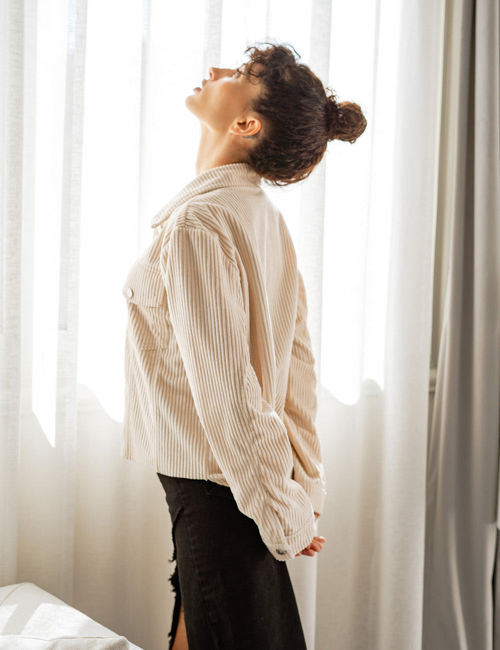 Beige City Girl Corduroy Jacket