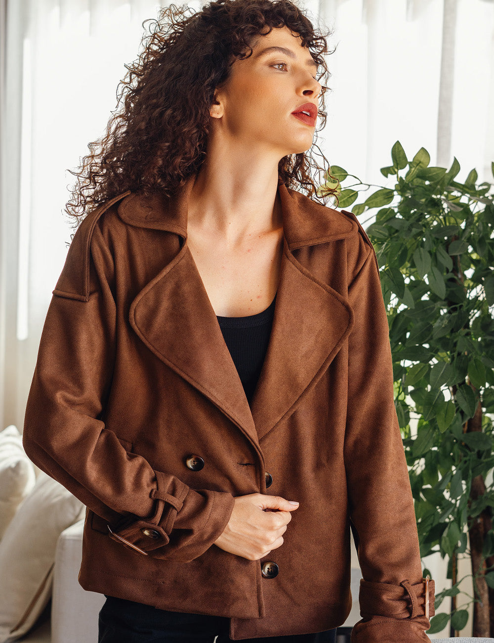 Brown Aurora Suede Jacket