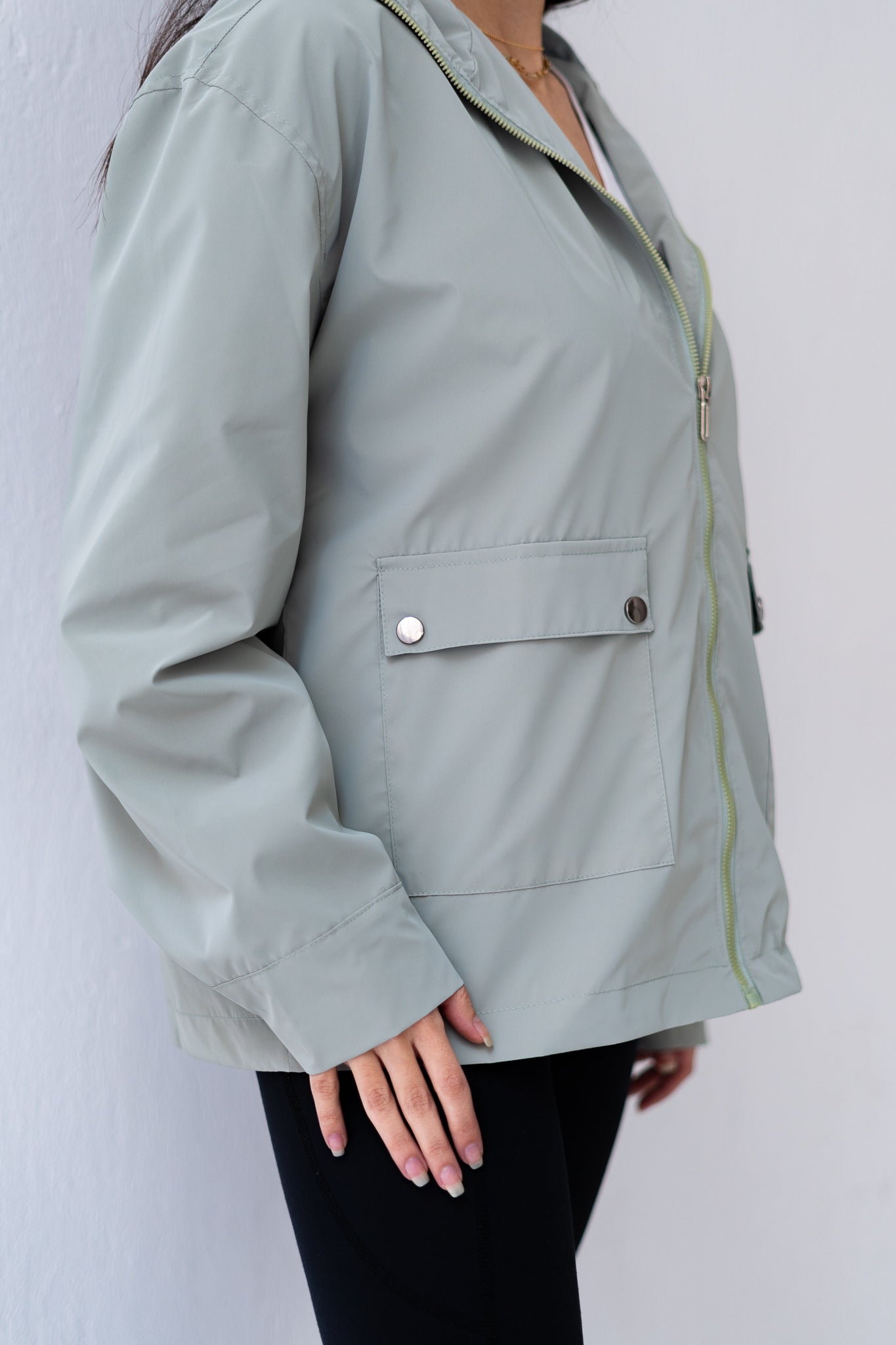 Mint Waterproof leather Jacket