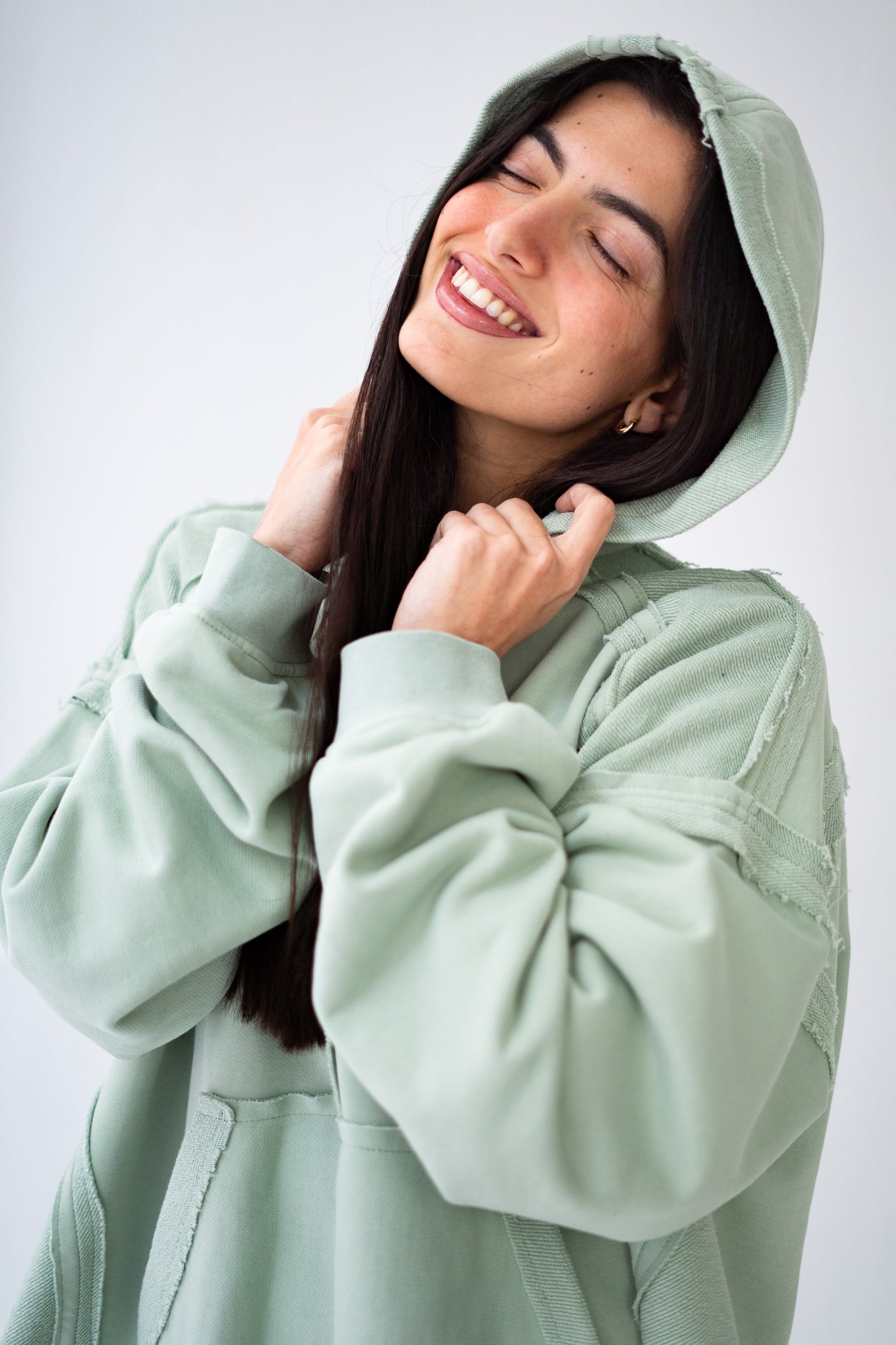 High-low summer hoodie in Mint