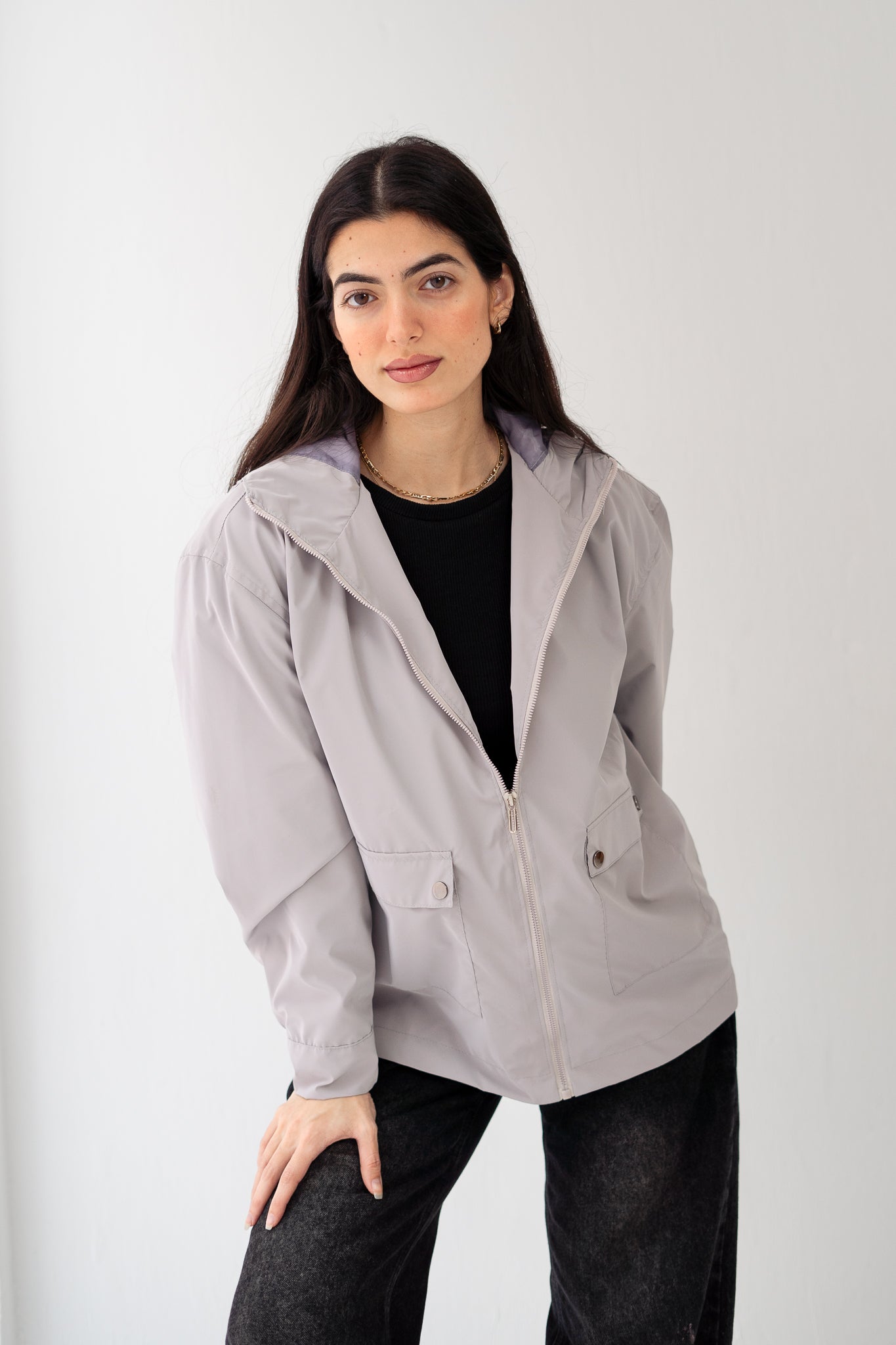 Grey Waterproof leather Jacket