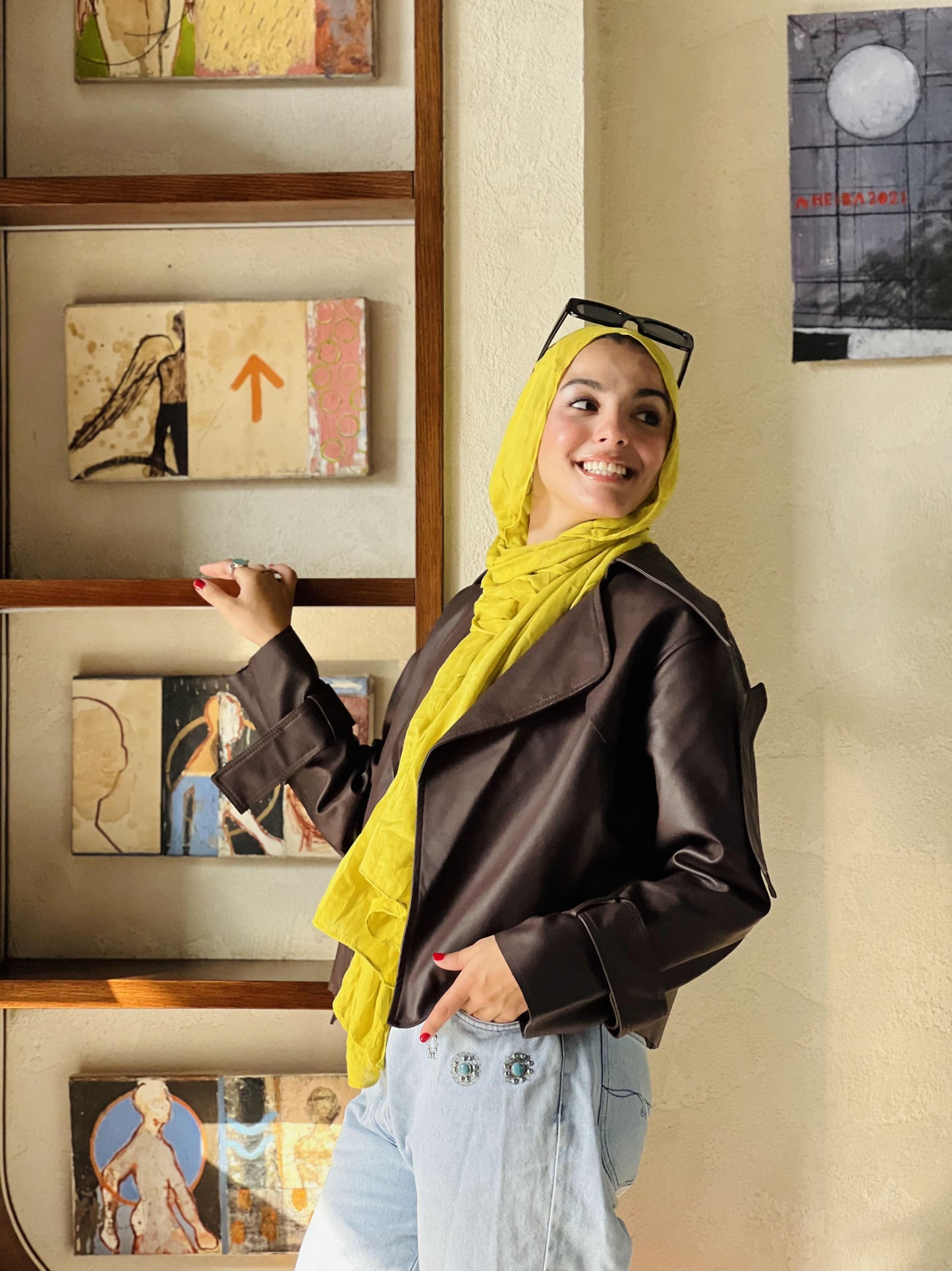 On the Fly Cocoa Leather Cropped Jacket