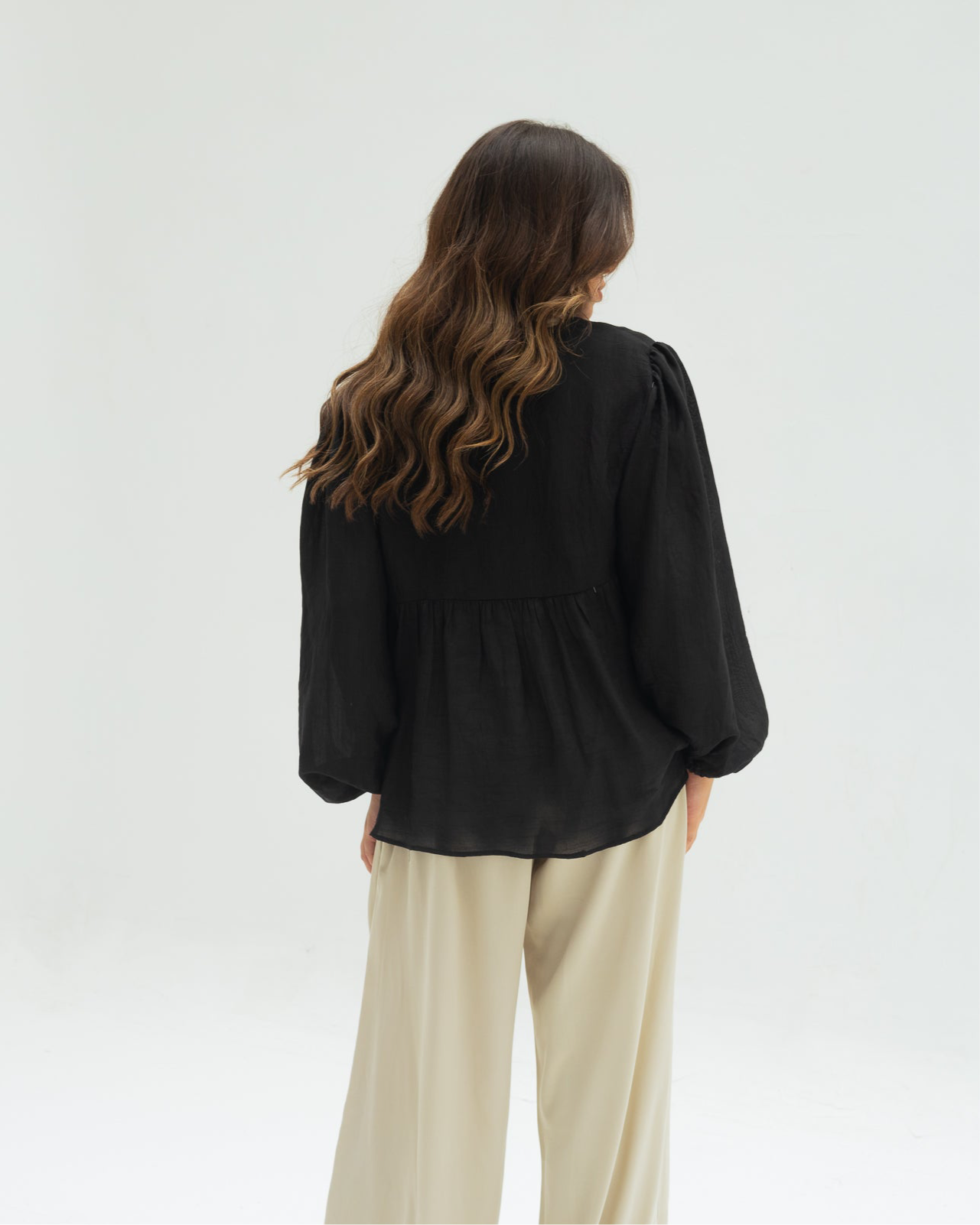 Black ruffles blouse