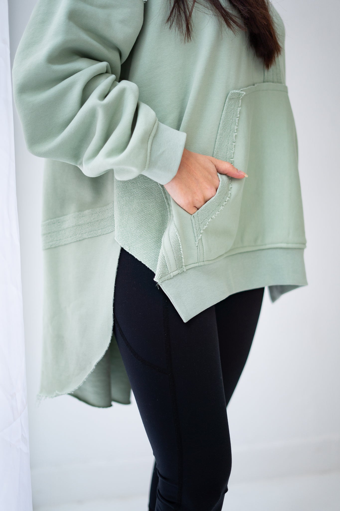 High-low summer hoodie in Mint