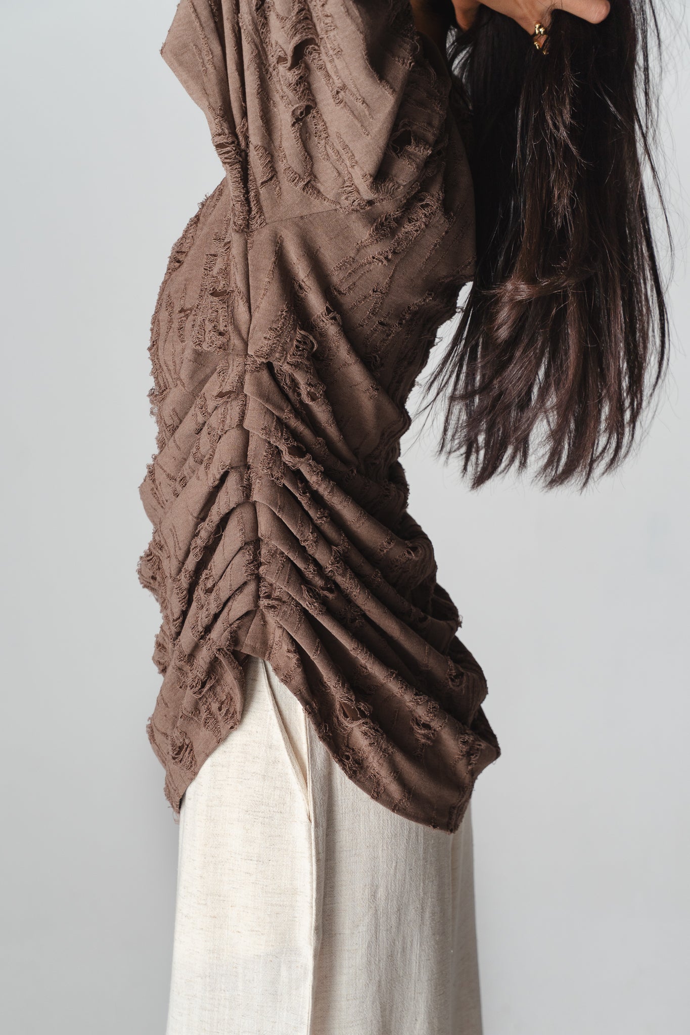 Drape brown blouse