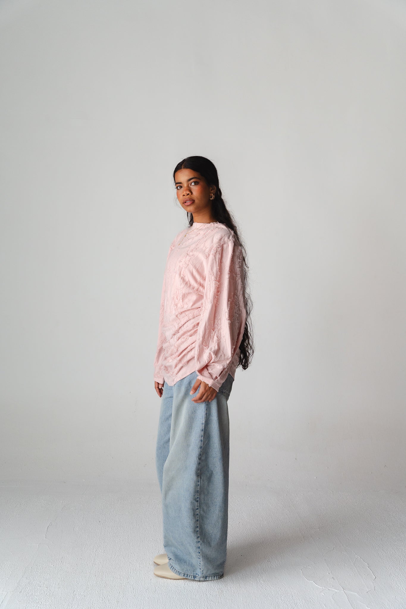 Drape pink blouse