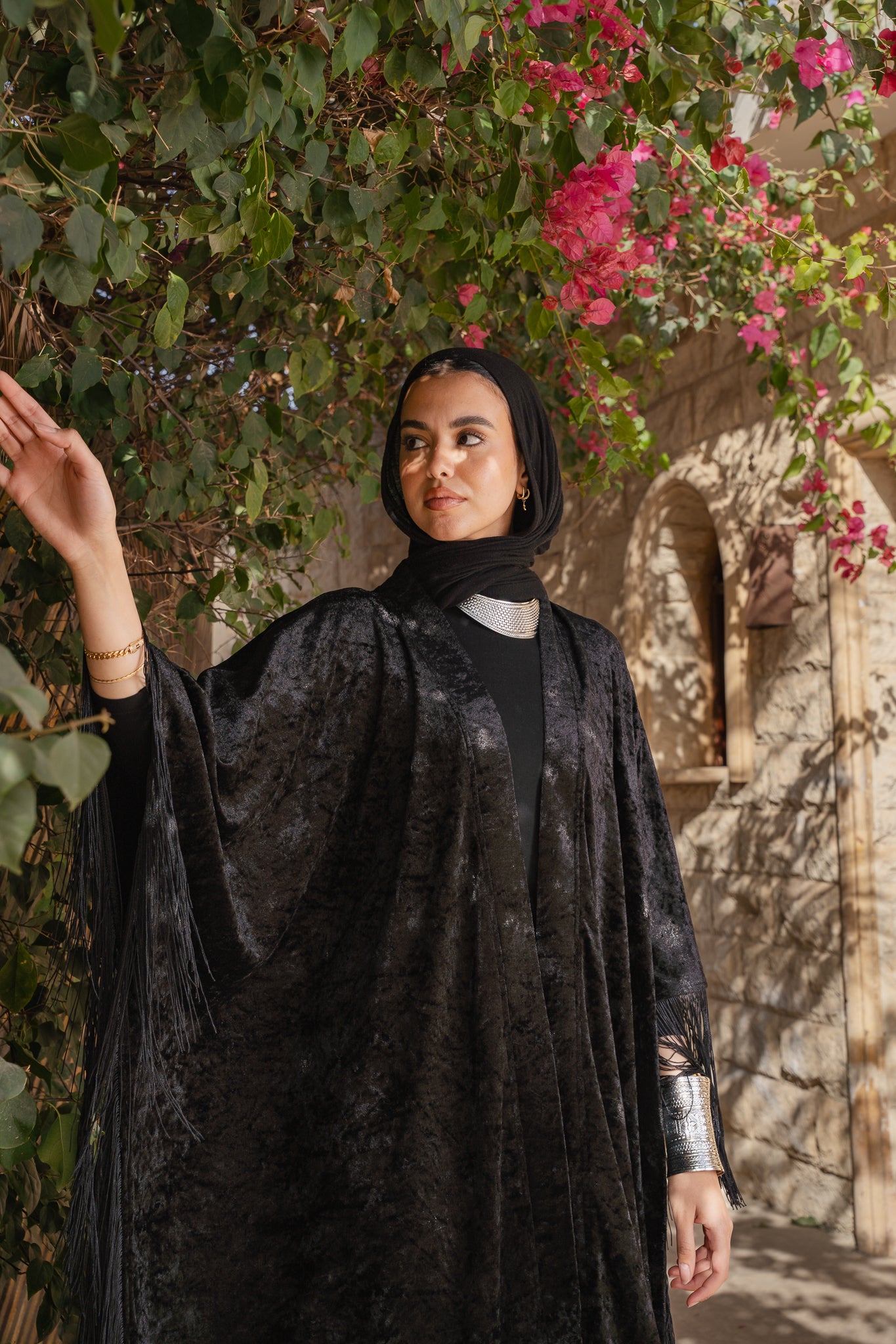 Fringe Flow Black Cardigan