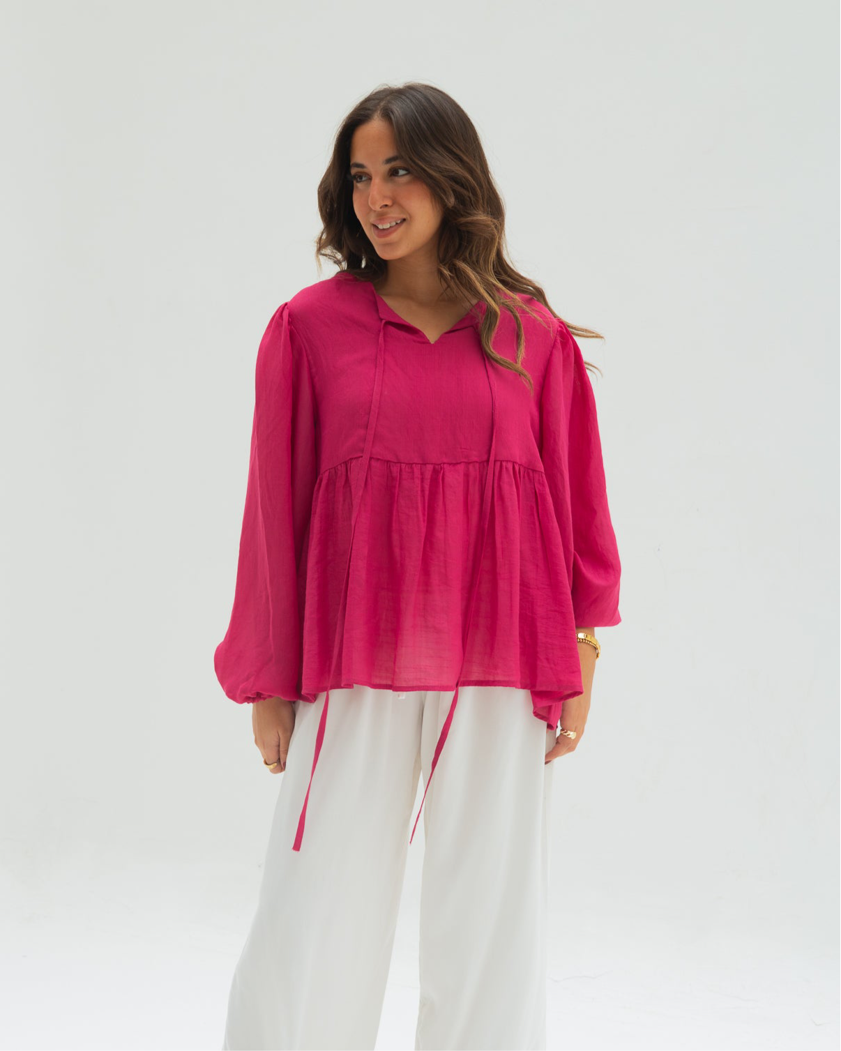 Fuchsia ruffles blouse