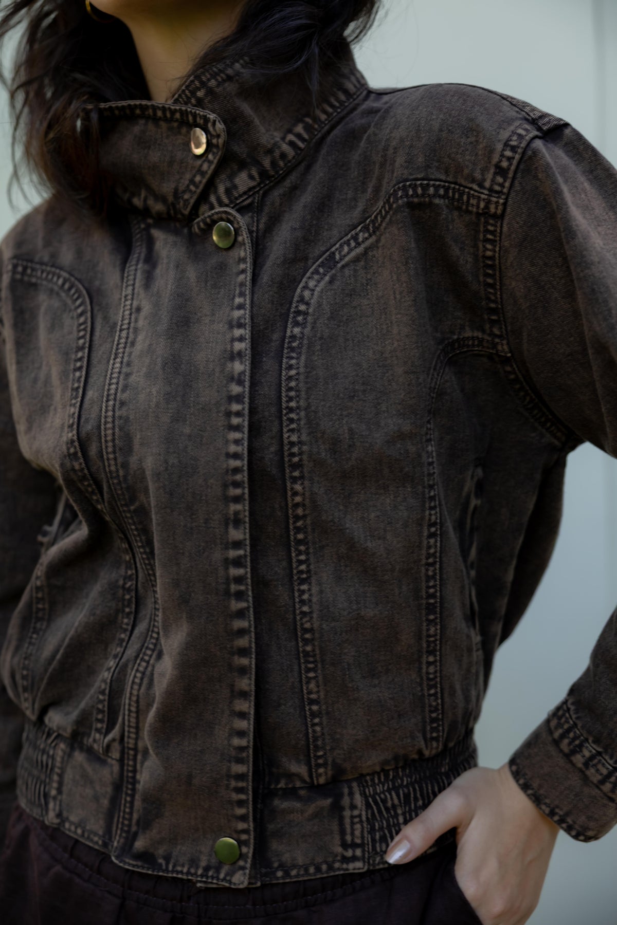 Halo Washed brown Denim Jacket
