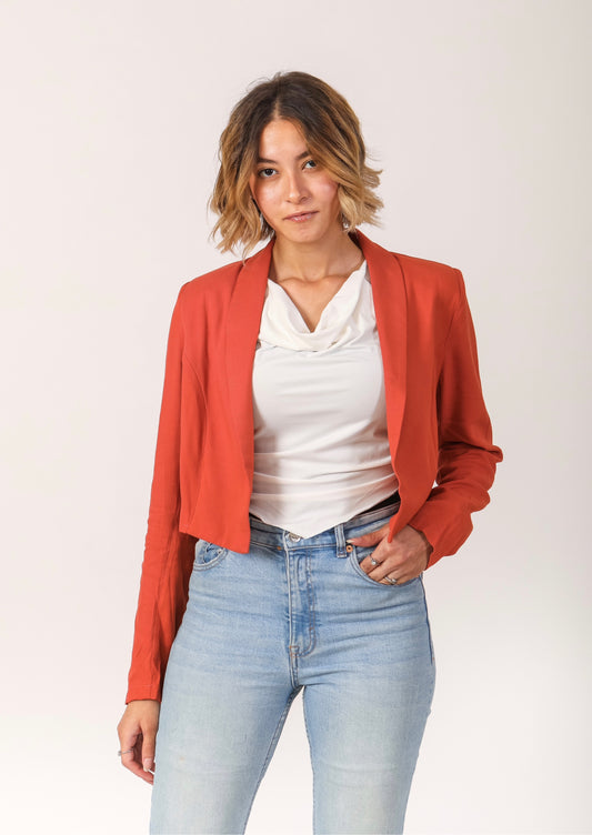 Linen Brick Orange Blazer