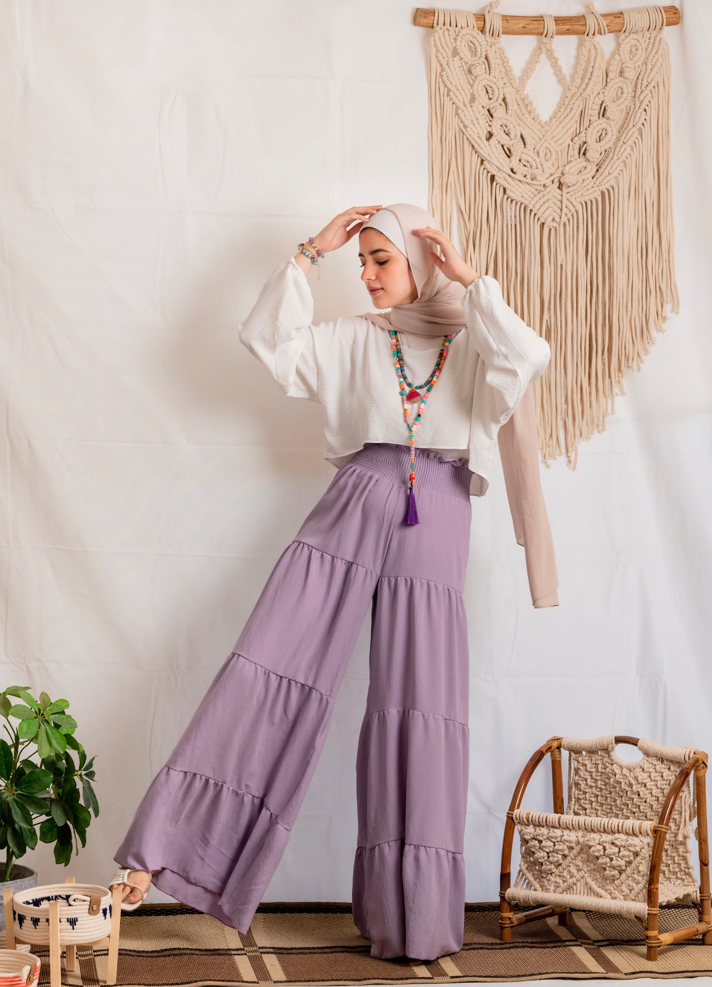 Ruffle Pants - Lilac