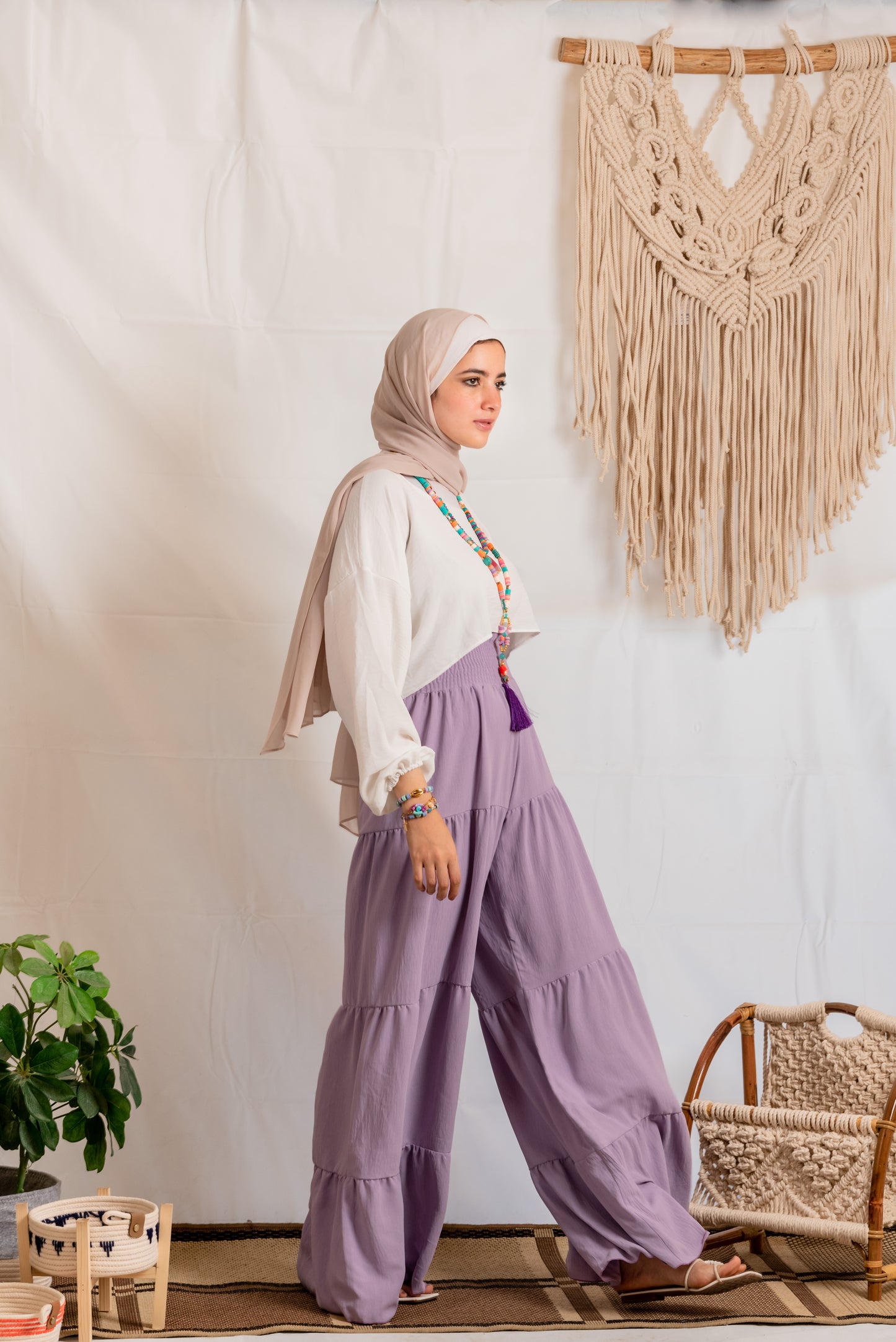 Ruffle Pants - Lilac