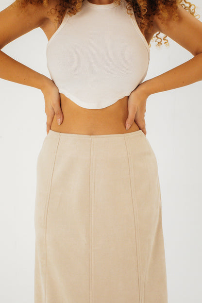 Suede Beige Skirt