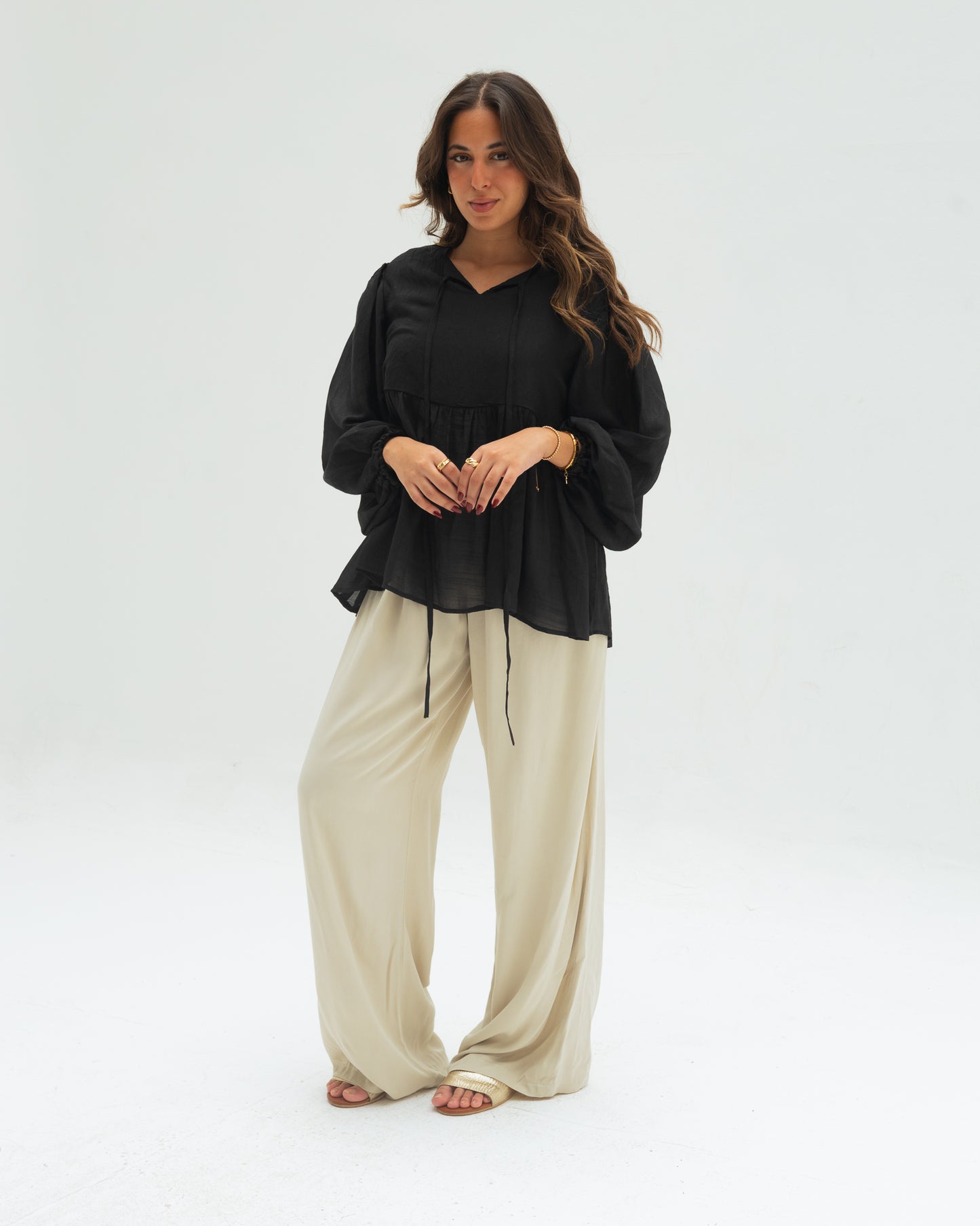 Beige wide Pants