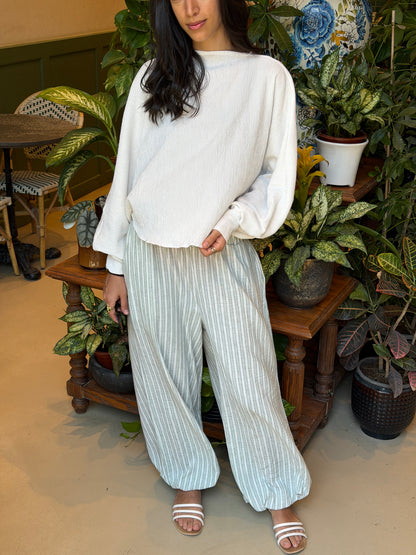 Ballon olive stripes pants