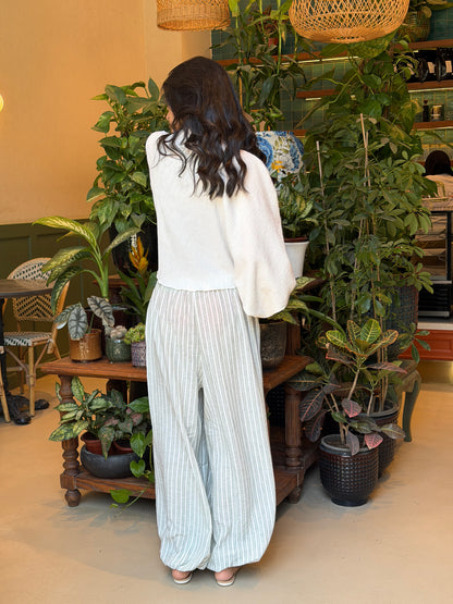 Ballon olive stripes pants