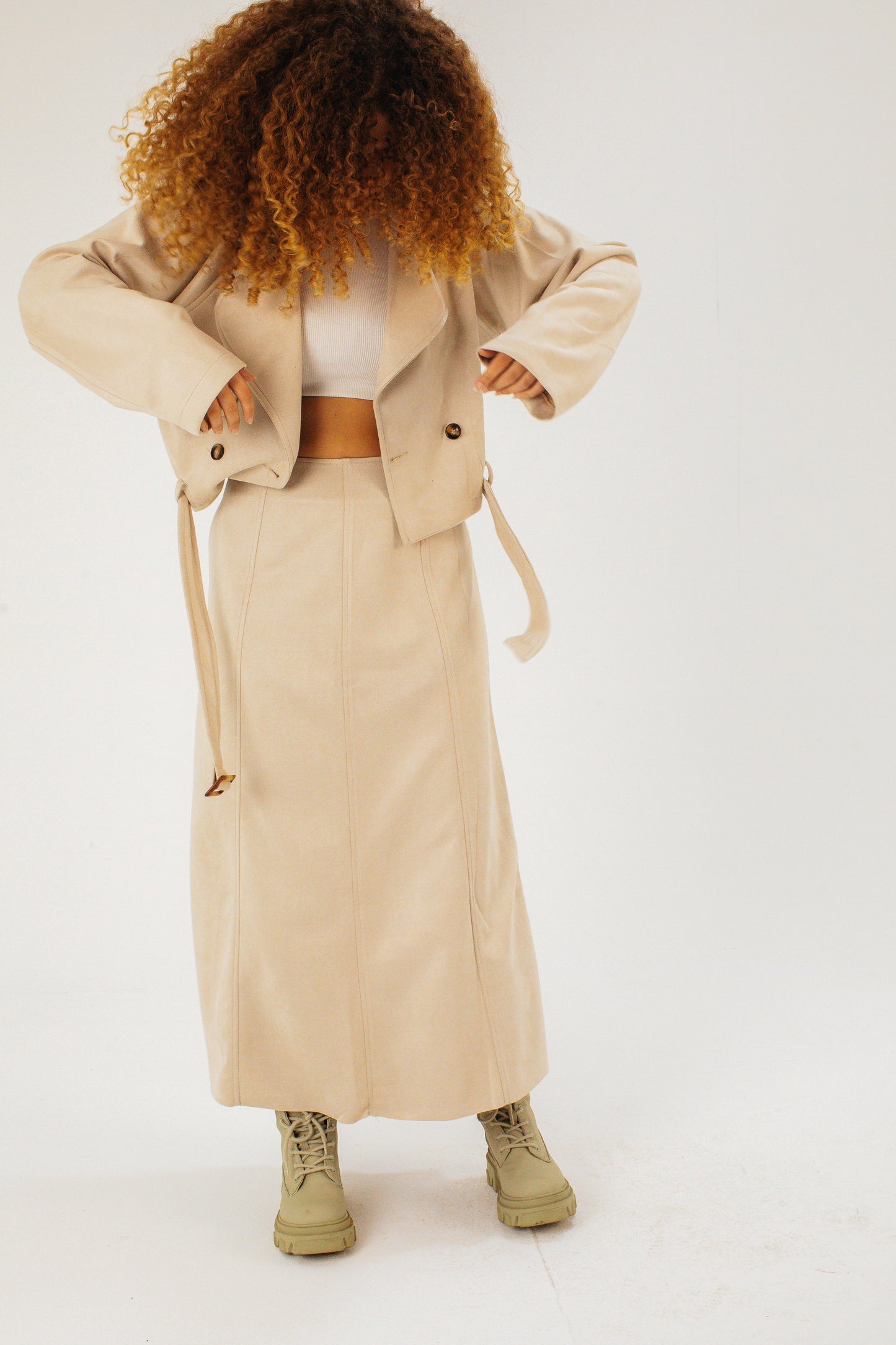 Suede Beige Skirt