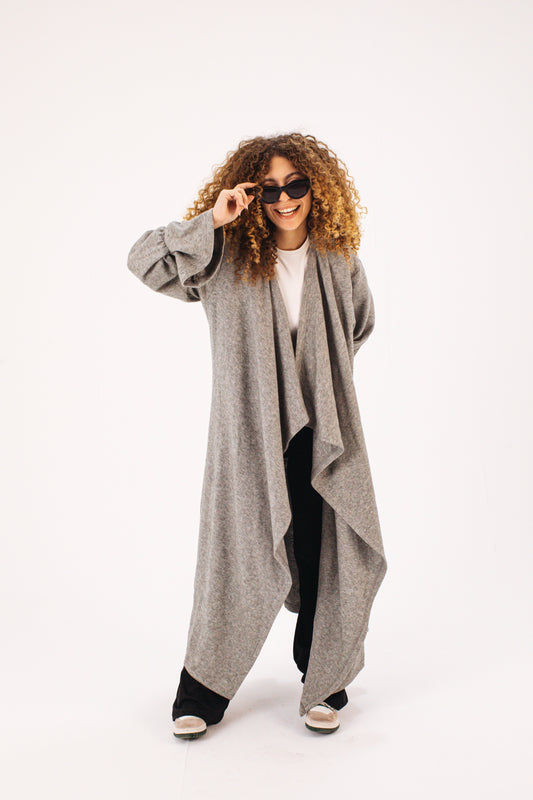 Flowy Gray Coat Cardigan