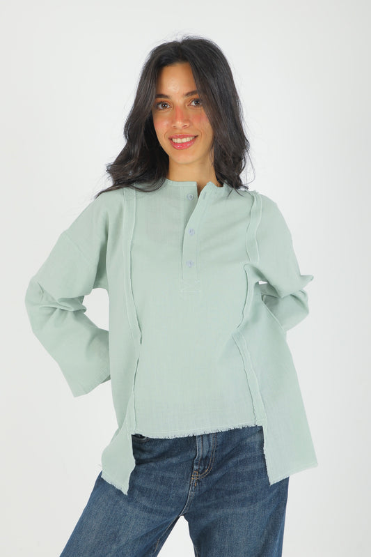 Boho Mint Linen top