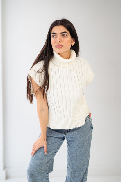 Ecru knit Vest