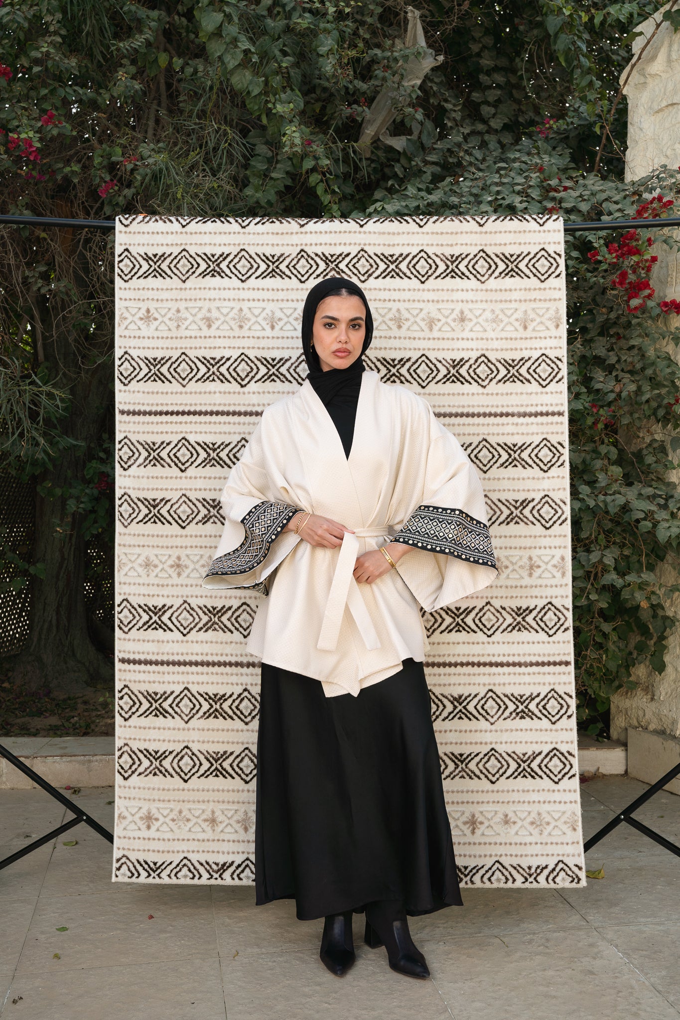 Ayla Belted Kaftan in black