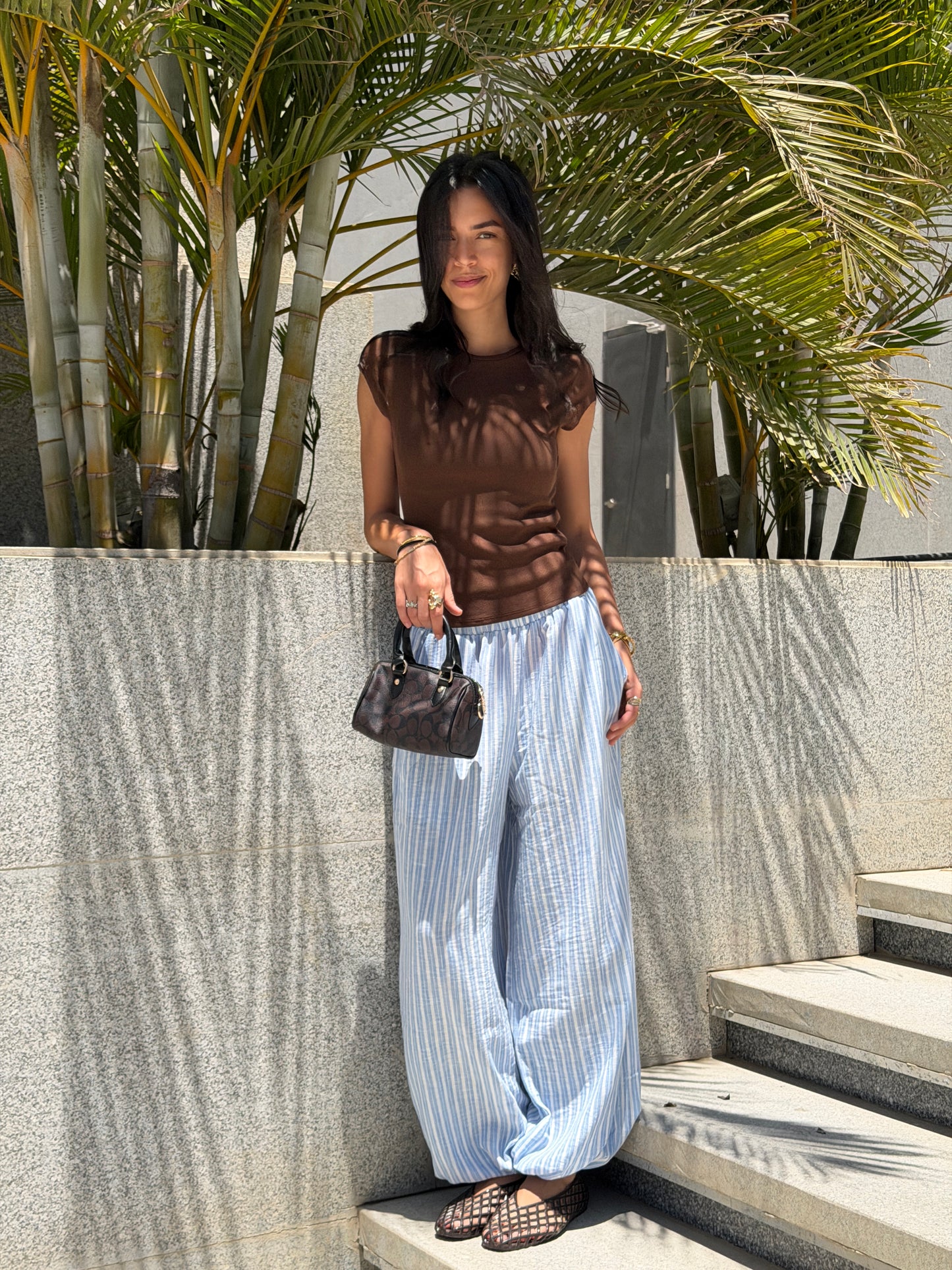 Ballon blue stripes pants