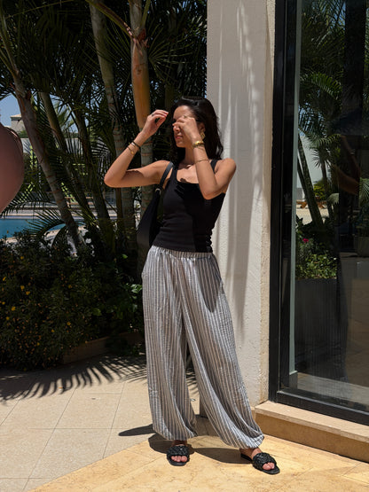 Ballon gray stripes pants