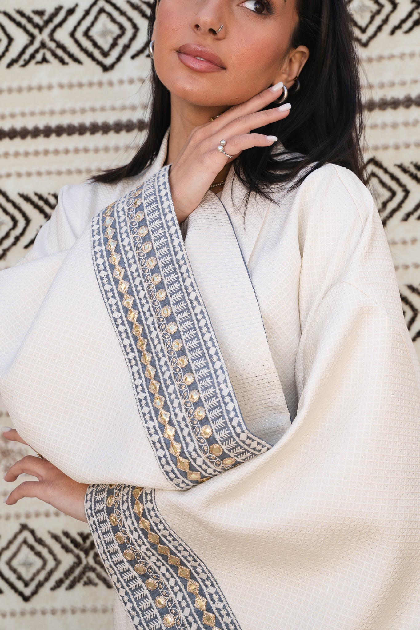 Ayla Belted Kaftan in baby blue