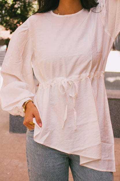 Off white Front tie Asymmetric Top