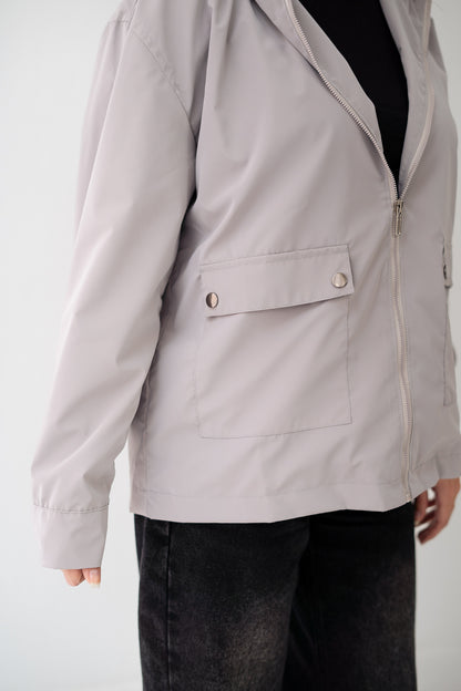 Grey Waterproof leather Jacket