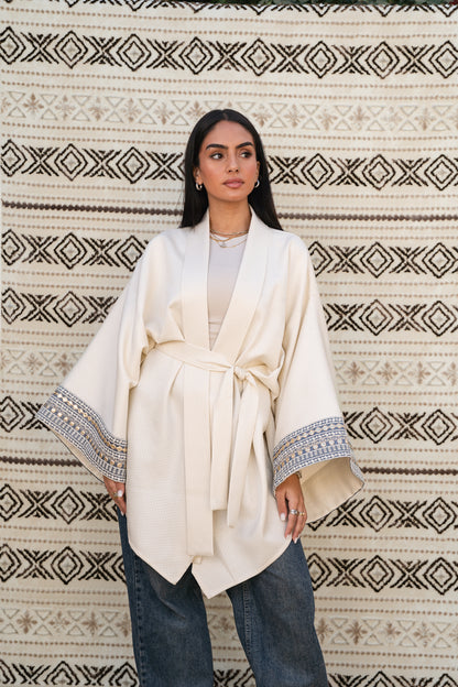 Ayla Belted Kaftan in baby blue